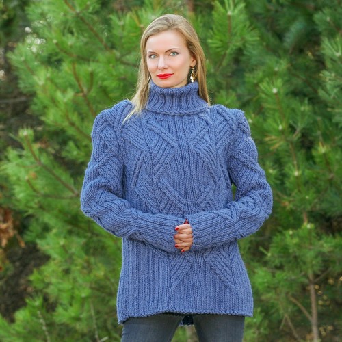 Maglione lana blu - , pullover