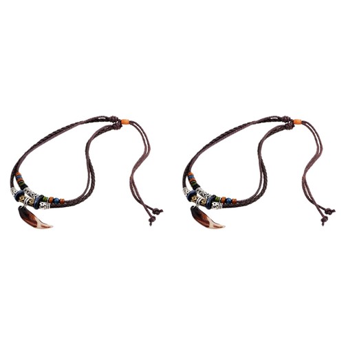 Collana tribale nel pelle - 2x,