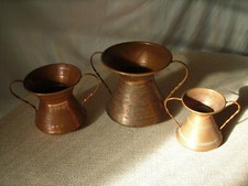 3 ANFORE/CONENITORI IN RAME CON MANICI