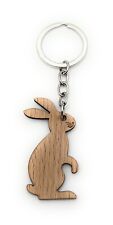 Coniglio Maschio Portachiavi In Legno Beige
