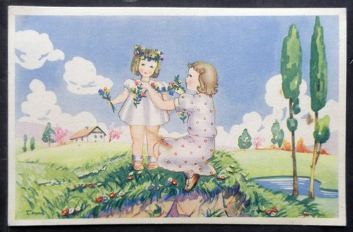 Cartolina illustrata infanzia - cartolina,