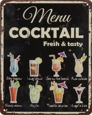 Piatto di latta cocktail bar