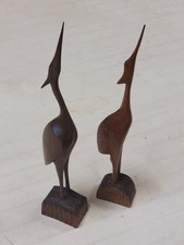 Coppia di uccelli in legno