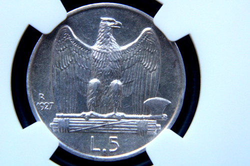 Moneta argento lire 1927 - r,