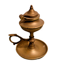 Antica lampada a petrolio, ottone, eventualmente Transilvania