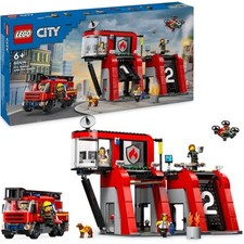 LEGO - City Caserma dei Pompieri e Autopompa, Stazione con Camion Giocattolo d E