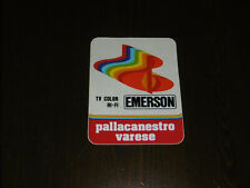 ADESIVO PUBBLICITARIO D'EPOCA TV COLOR HI-FI EMERSON PALLACANESTRO VARESE
