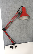 Lampada da Scrivania Tavolo Regolabile in Metallo Rosso Vintage da Architetto