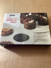 Chicago Metallic 6 tazze Lift & Serve Molten'n More padella per torte lava, nuova