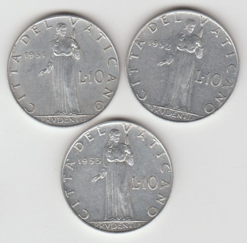 Pio xii vaticano lire 1951 - 10,