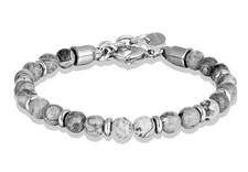 Bracciale uomo donna  pietre naturali perle pietra dura e acciaio