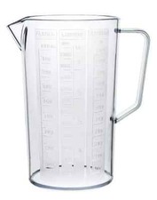 CARAFFA BROCCA PLASTICA PER ALIMENTI CON MANICO GRADUATA LITRI 1 TRASPARENTE