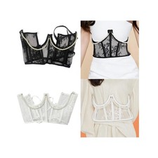 Cintura a corsetto in pizzo con catena di perline Corsetto sottoseno