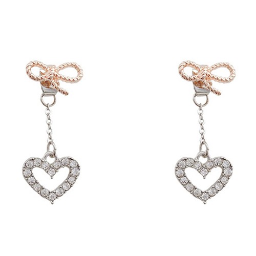 Orecchini cuore fiocchetto - , a