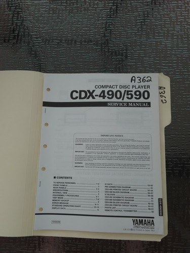 Yamaha cdx 490 - yamaha, cdx-490/590