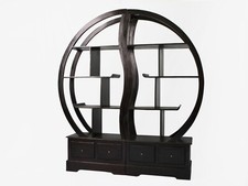 Libreria in  teak con 4 cassetti nera componibile in 2 pezzi cm150x35x160 h