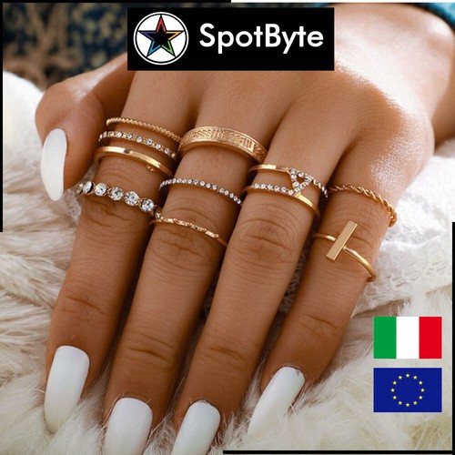 Set anelli donna - donna, dorati