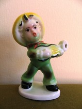 Ceramica statuina messicano con chitarra vintage Germany anni '50 '60 collezione