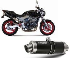 Scarico Storm by Mivv Oval Nero acciaio inox per Honda Hornet 600 2003 > 2006