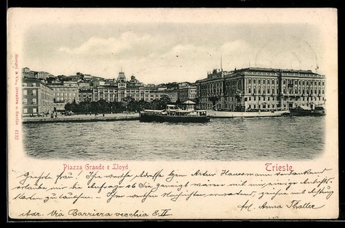 Cartolina trieste piazza - cartolina, trieste,