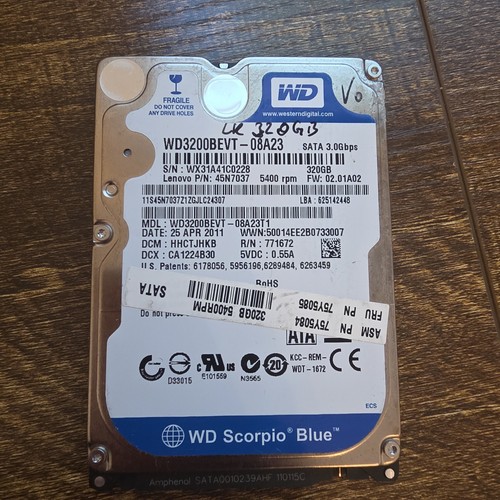 Western digital wd3200bpvt - western,