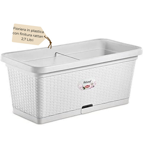 Fioriera rettangolare plastica - fioriera,