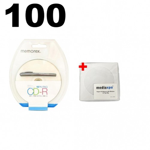 100 memorex 52x 80 - cd-r, min