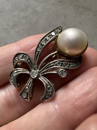 Antica spilla oro 750 argento - spilla,