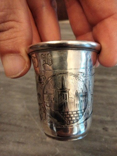 Tazza vodka argento niello - vodka,