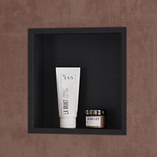 Nicchia ad incasso per doccia bagno in acciaio inox Nera 30x30x8.3