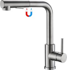 Tohlar Rubinetti da cucina con getto estraibile, miscelatore girevole a 360°