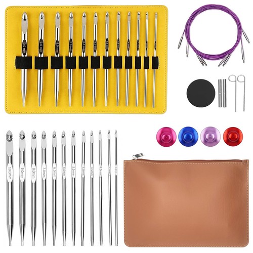Set uncinetti tunisini con - uncinetti,