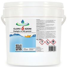 Acquaverde CLORO 6 AZIONI PASTIGLIE 200 gr MULTIFUNZIONE per ACQUA PISCINA 5 kg