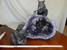 Rara opera di Gianmaria Buccellati geode di ametista con scoiattoli in argento