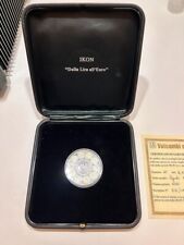 Medaglia Celebrativa Dalla Lira All’ Euro In Argento e 11 Zaffiri