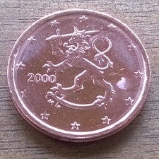 EURO FINLANDIA FDC 2 CENT FIOR DI CONIO DA ROTOLINO RARI 2000