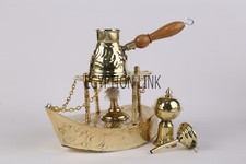 Caffettiera turca in ottone fatta a mano bruciatore alcool set divertente e divertente