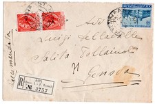 Storia postale repubblica  - Lettera Racc.  da Asti per Genova vedi++++