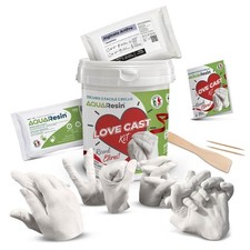 Love Cast Kit Calco Mani Coppia Famiglia, Scultura 3D in Gesso Ceramico Atossico