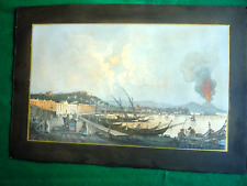 Gouache antica veduta del golfo di Napoli  ca. 1870