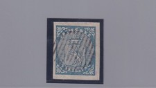 Norvegia 1855:  stemma con leone rampante 4sk. azzurro (N°1) SPL. (458/s19)