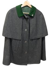 Cappotto donna vintage Loden lana inverness taglia M grigio giacca tirolese austriaco