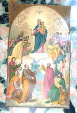 ANTICA STAMPA RELIGIOSA SACRA DIPINTO MARIA AUSILIATRICE TORINO DON BOSCO 107 CM