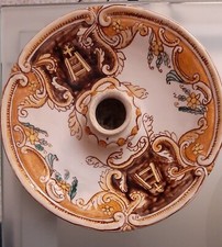 candelabro ceramica - stemma Ospedale Santa Maria della Scala artigianale senese