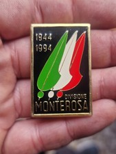 Distintivo Divisione Monterosa Argento Smaltato Spilla 1944 1994