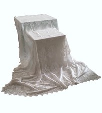 ricamo UNCINETTO TELO vintage tenda copriletto tessuto stoffa scampolo  220x260