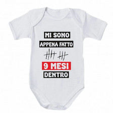BODY BIMBO-BIMBA MI SONO APPENA FATTA/O 9 MESI DENTRO DIVERTENTE REGALO BABY