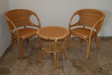 COMPLETO IN RATTAN TAVOLO + 2