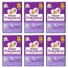 108 Pannolini PAMPERS PROGRESSI Pannolini Bambini taglia 5 Junior 11-25 kg NUOVI