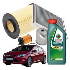 Kit Tagliando Ford Focus III 1.6 Tdci 115cv 85kw + 4lt Castrol Magnatec 5w30 A5